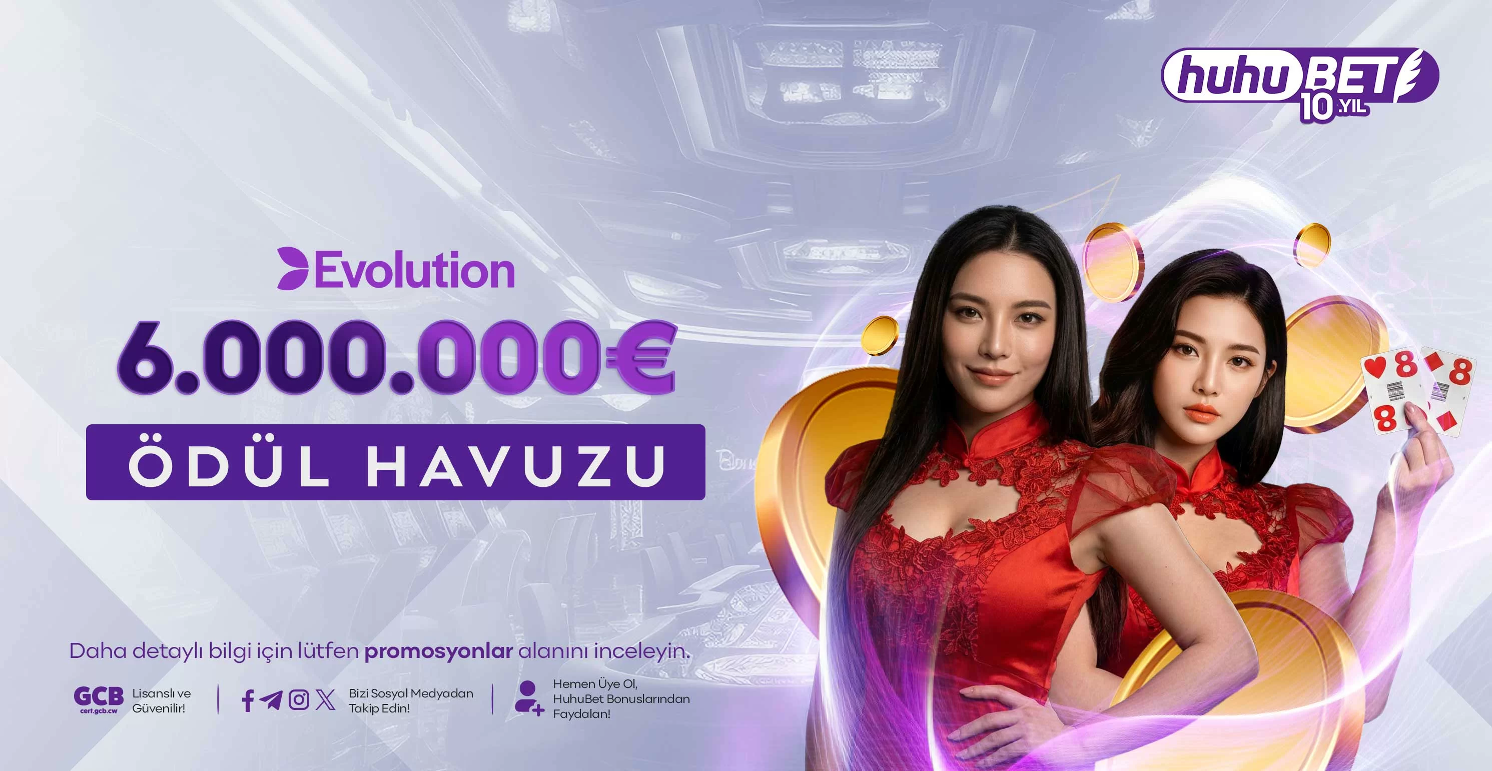 Huhubet Bet&Win Evolution Baccarat promosyon görseli